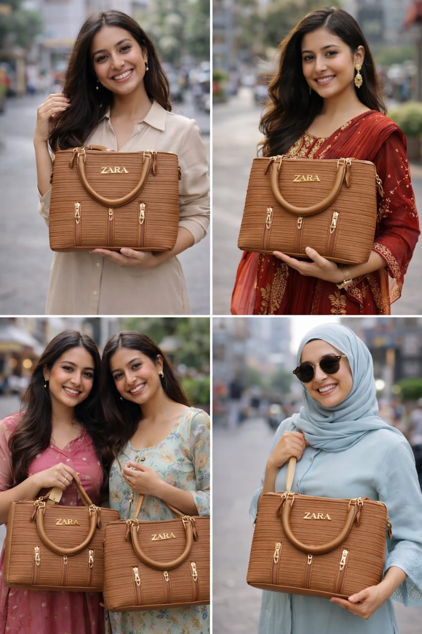 Premium Two-Tone Ladies Handbag with Tassel – Elegant Daily & Party Tote